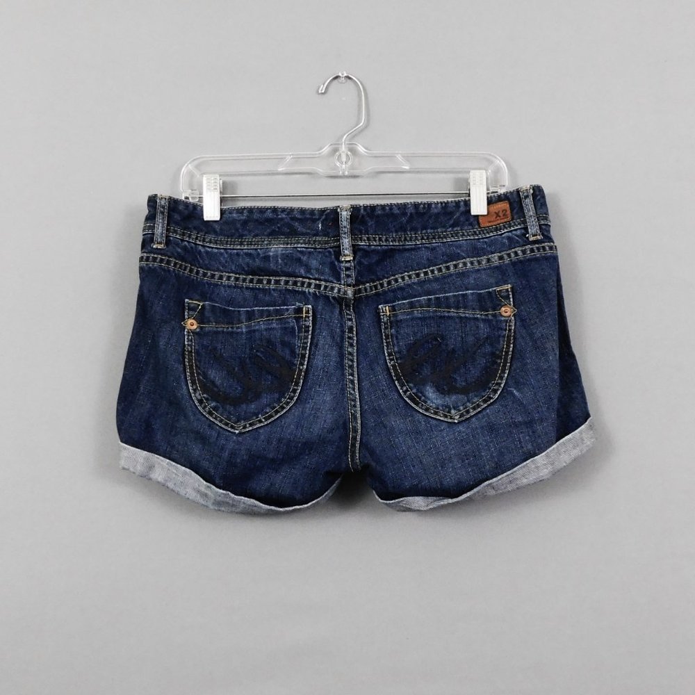 X2‎ Women Jean Shorts Dark Blue 10 - Picture 3 of 5